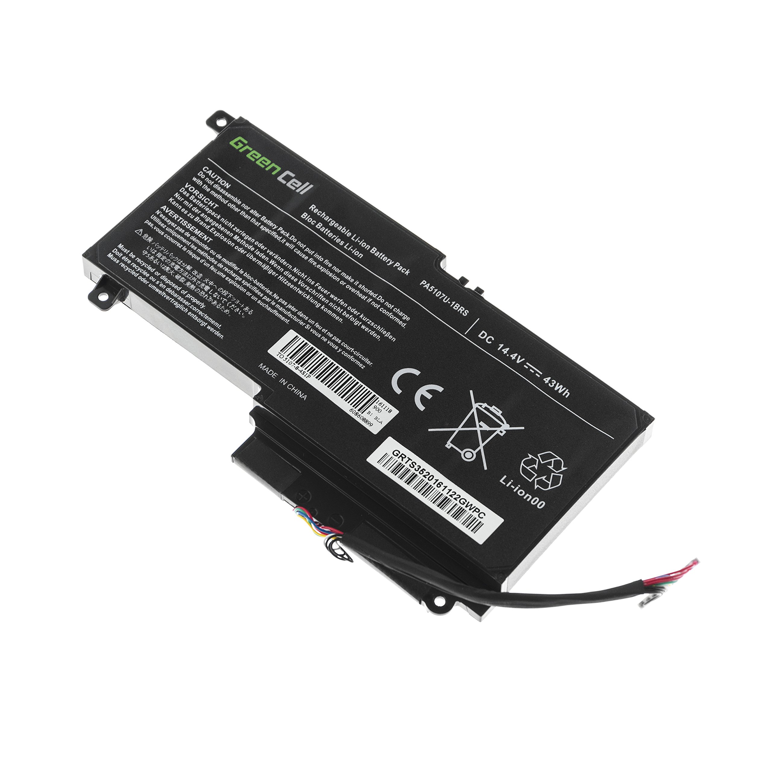 Green Cell Batería Toshiba PA5107U-1BRS para Toshiba Satellite L50-A L50-A-19M L50-A-105 L50-A-106 L50-A-10Q L50-A-16Q L50-A-19N L50-A-1EK P50-A P50-A-11L P50-A-13C P50t-A Pro L50-A L50-A-133 Portátil