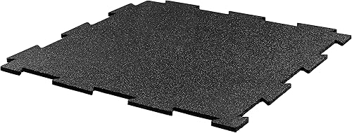 Miniatura 20 de Playsafer Genaflex Lite - Azulejos de goma para encastrar de 5/16” para suelo de gimnasio, equipos y áreas de ejercicio, 20” x 20” Negro