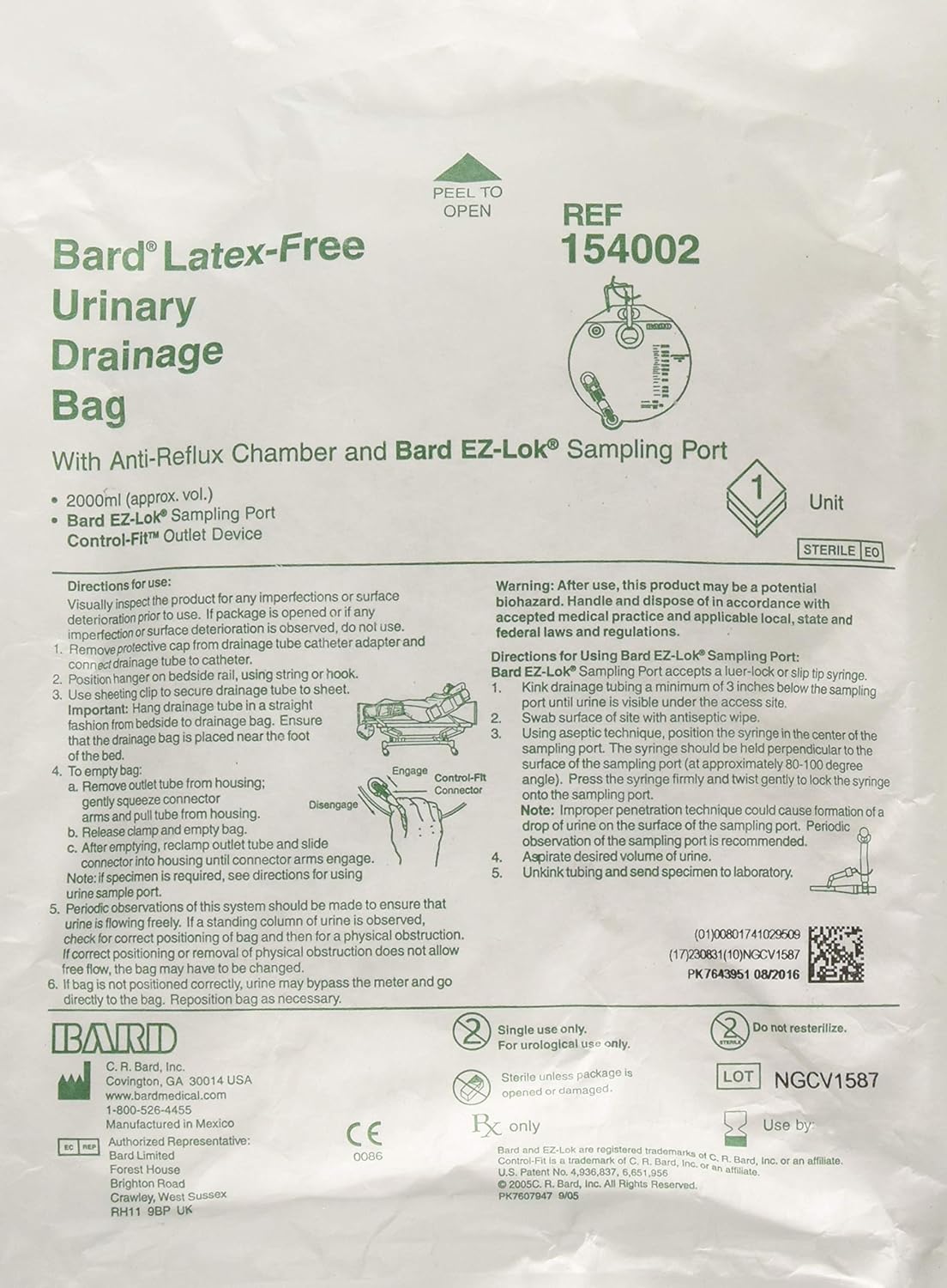Cr Bard Drainage Bags, Brd154002h, 1 Pound Amazon.co.uk Health
