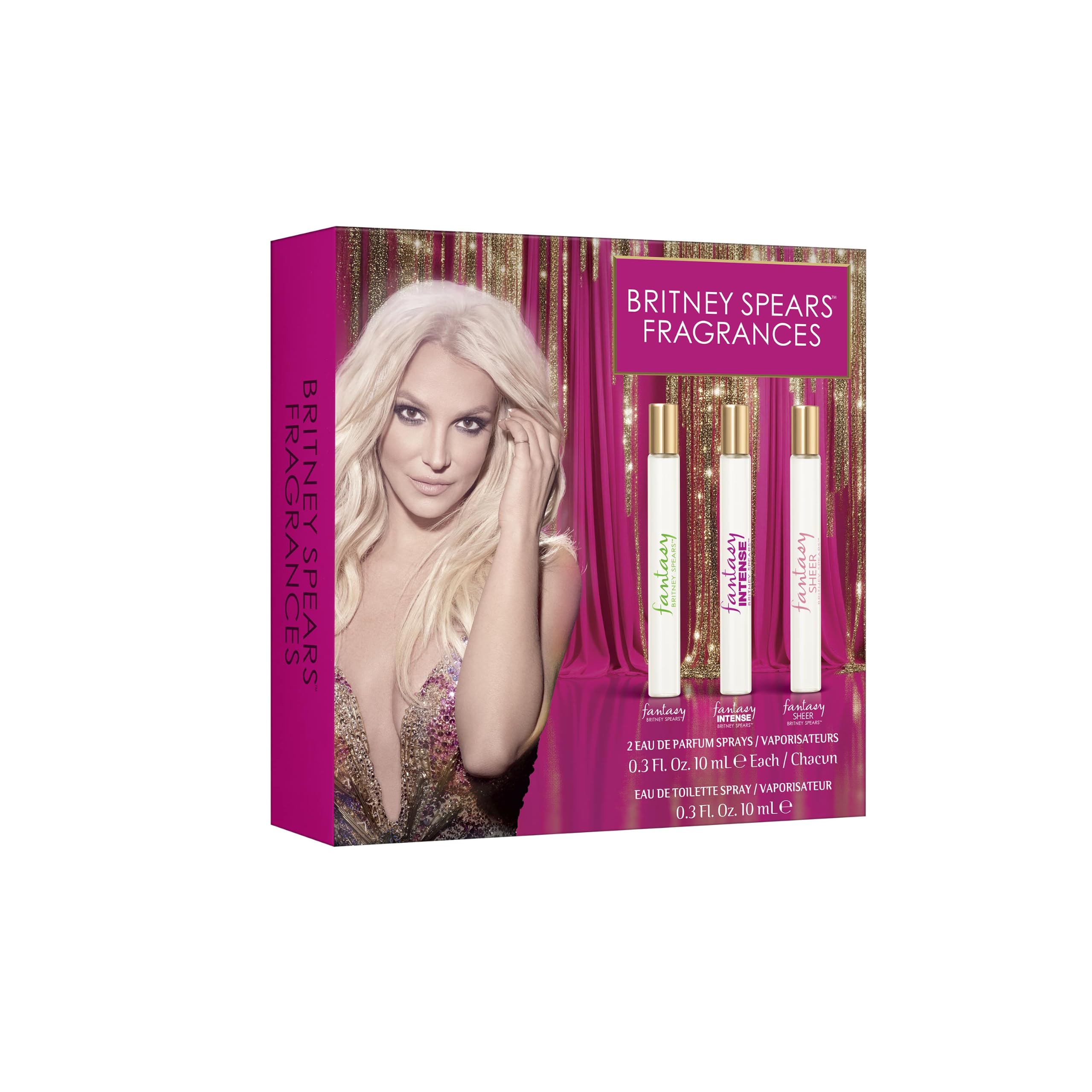 Britney Spears™ Fantasy Fragrances 3 Piece Gift Set for Women | Eau De Parfum Spray, Intense Eau De Parfum Spray, Sheer Eau De Toilette Spray 0.3 Fl Oz /10mL