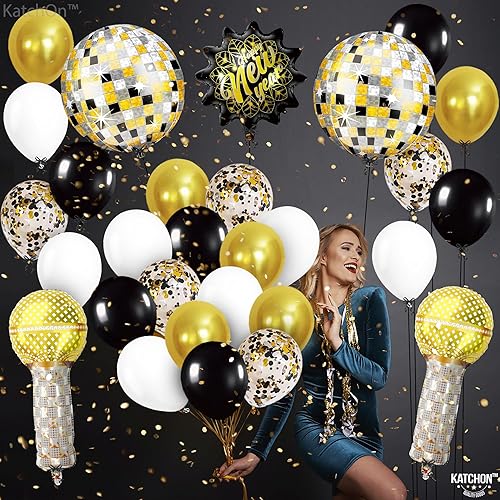 Miniatura 6 de KatchOn, Globos de Feliz Año Nuevo Disco  Paquete de 37  Decoraciones de Feliz Año Nuevo 2024  Suministros de fiesta de Año Nuevo 2024 para