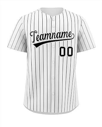 Custom Pinstripe Baseball Jersey Button Down Shirt Printed or Stitched Personalized Name Number for Men/Women/Youth