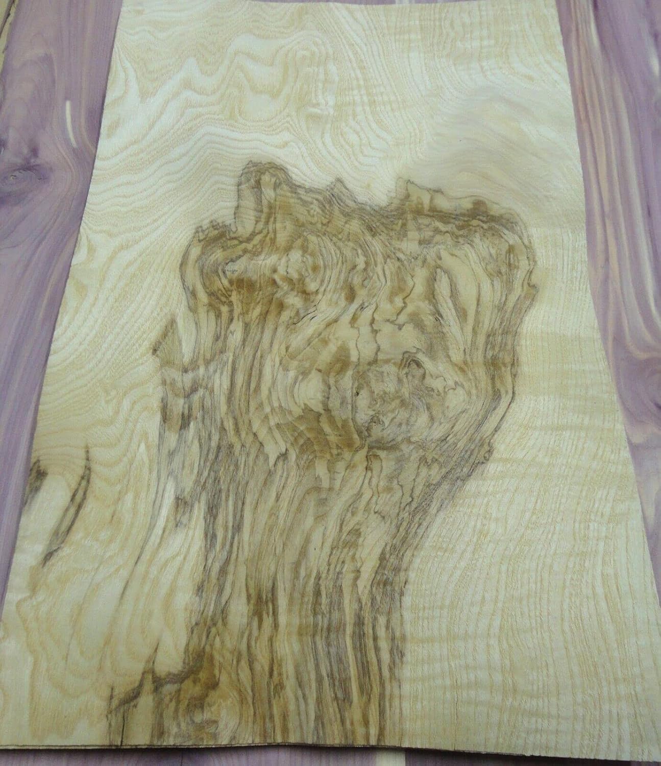 Ash Olive Burl Wood Veneer 10" x 17" raw with no Backing 1/42" Thickness A Grade