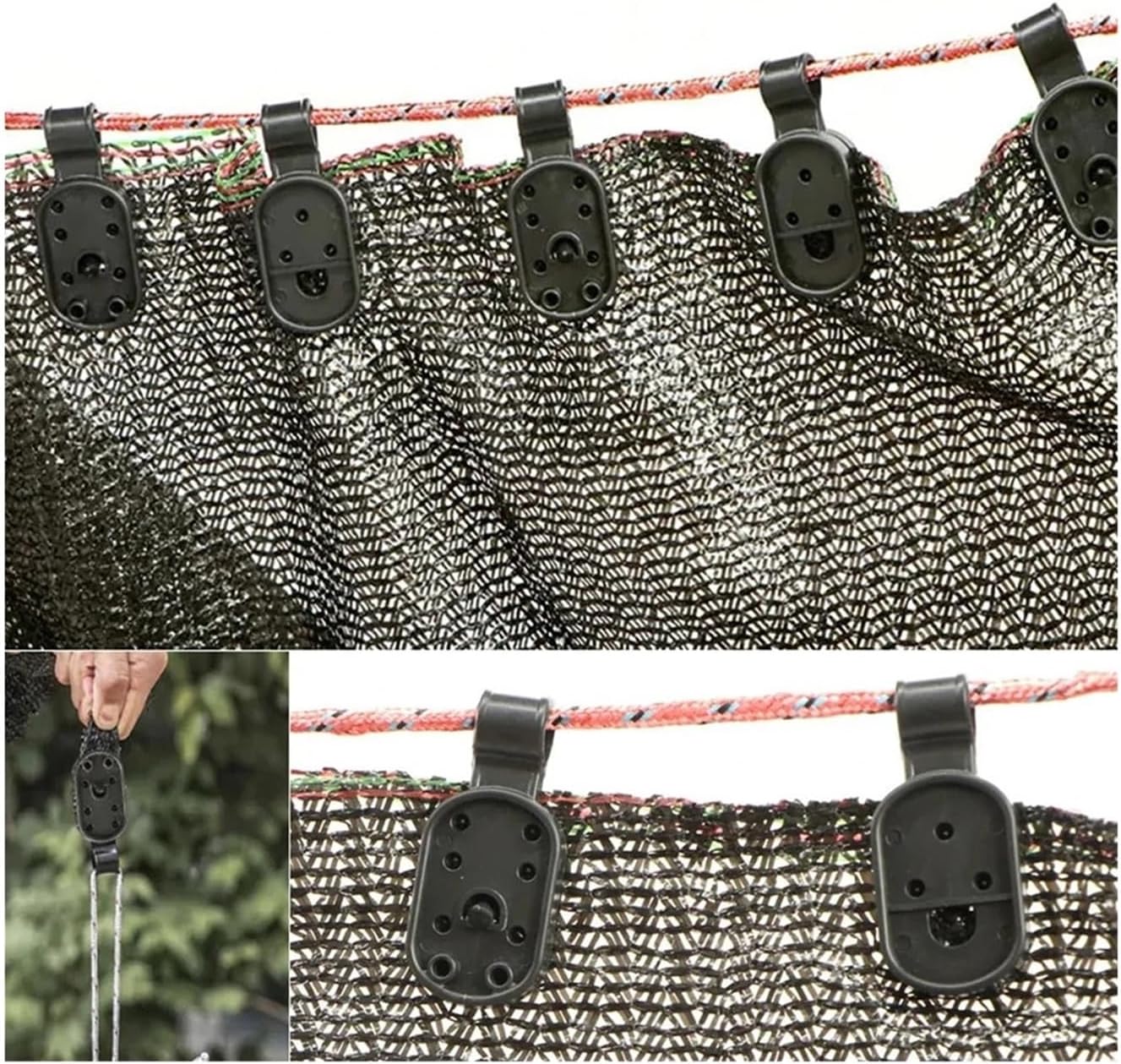 Shade Cloth Clips 150pc Black Plastic Windproof Lock Grip for Secure Outdoor Shade and Awning Installation for Garden Patio Awning Mesh Fabric