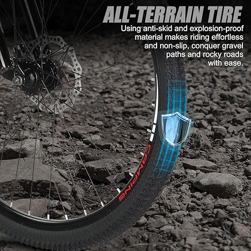 Vista 32 de Ktaxon Bicicleta de montaña de 24/26/27.5 pulgadas para hombres y mujeres con bicicletas para adultos de 21 velocidades, freno de disco doble