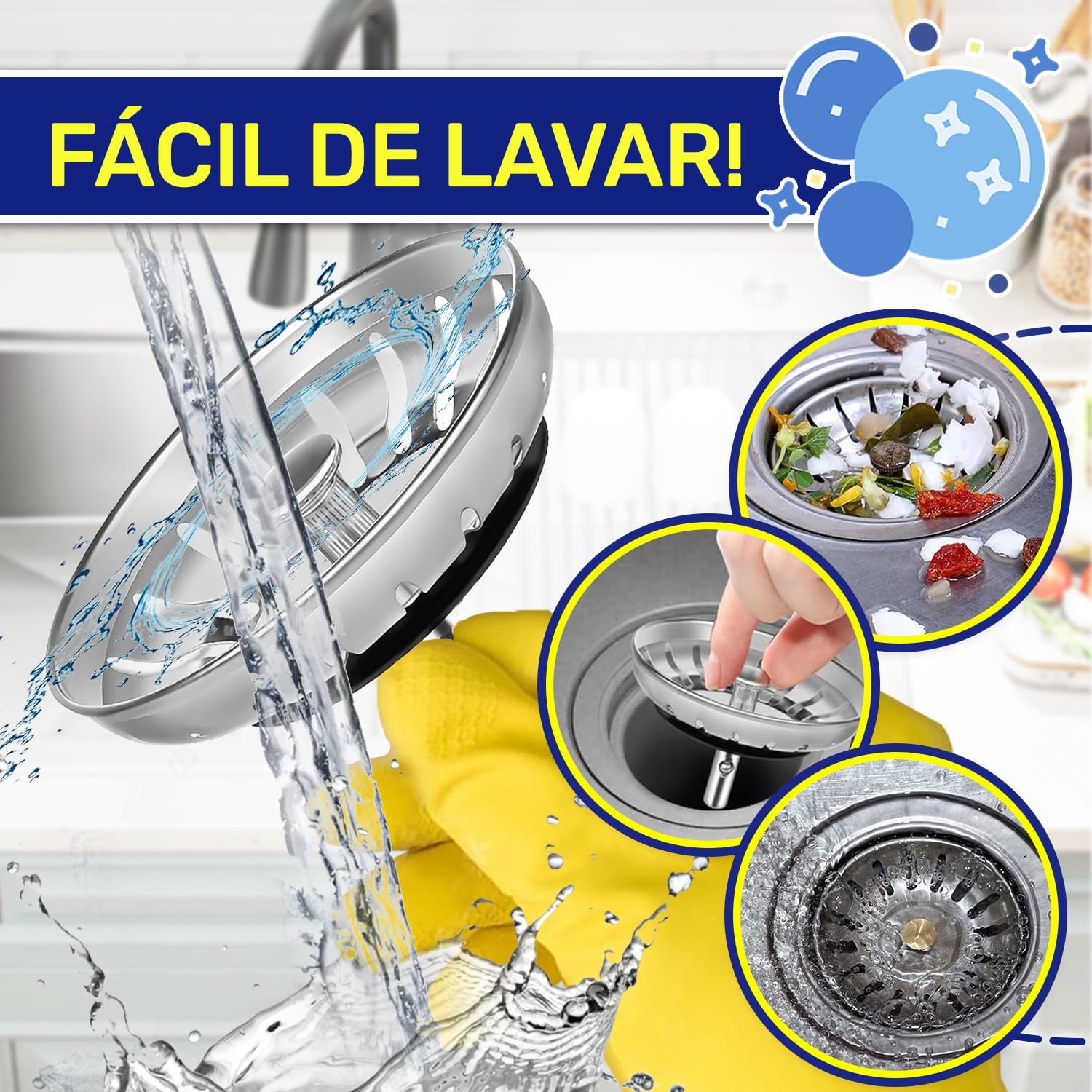 Tapon Fregadero Cocina Universal Ø 84 mm H 18 mm en Acero Inoxidable con Código Original 133.0042.853 1330042853 1330042867 1920059 para Franke - Made IN Italy - MONTERAL