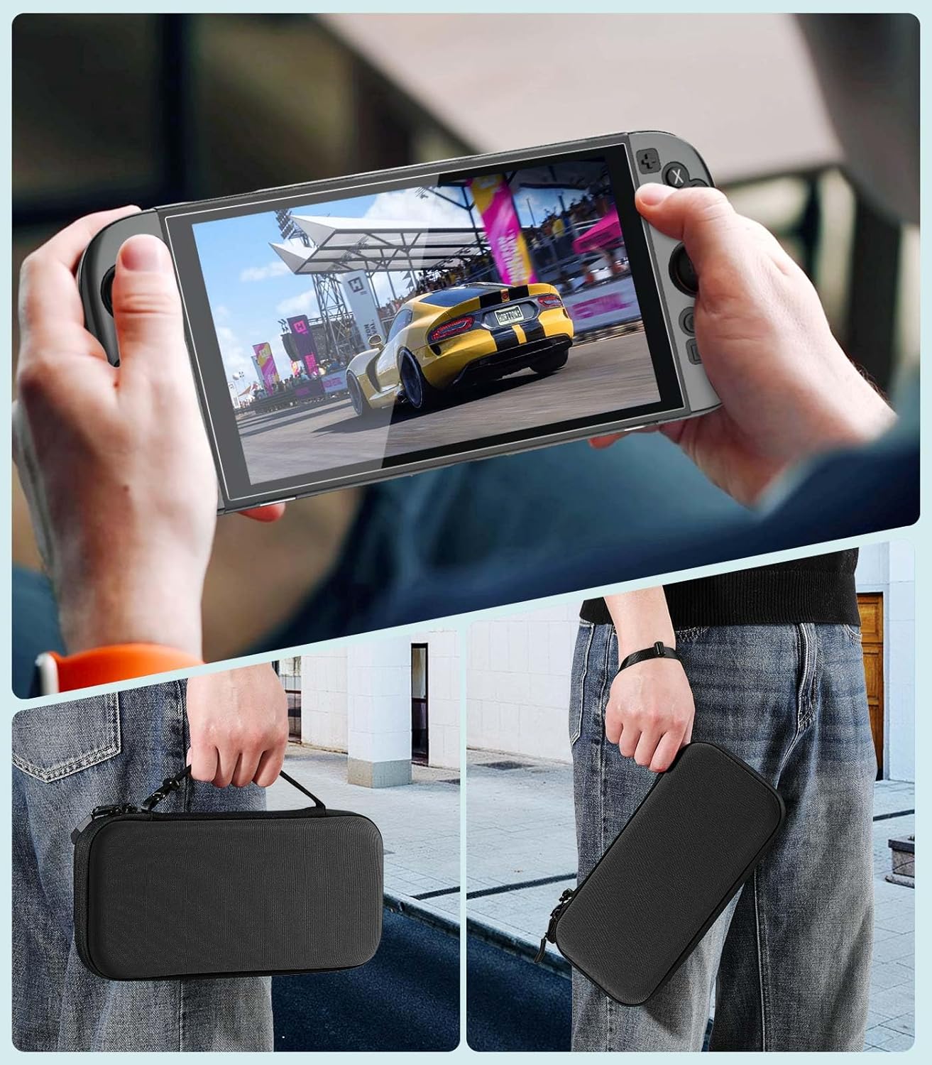 MoKo Switch 2 Accessories Bundle Kit for Nintendo Switch 2 (2025), 14 in 1 Gift Kit with Carrying Case, Protective Cover, Clear TPU Joycon Case, 2x Screen Protectors and 8x Thumb Grip Caps, Black - Image 8