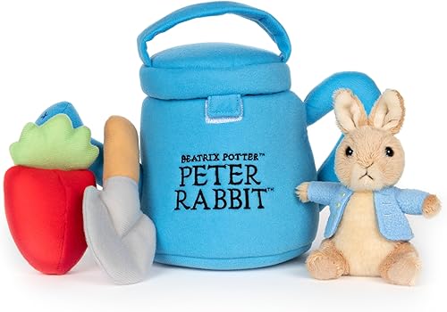 Gund Beatrix Potter Peter Rabbit - Juego de cesta de Pascua de peluche, 5 piezas, 6 pulgadas