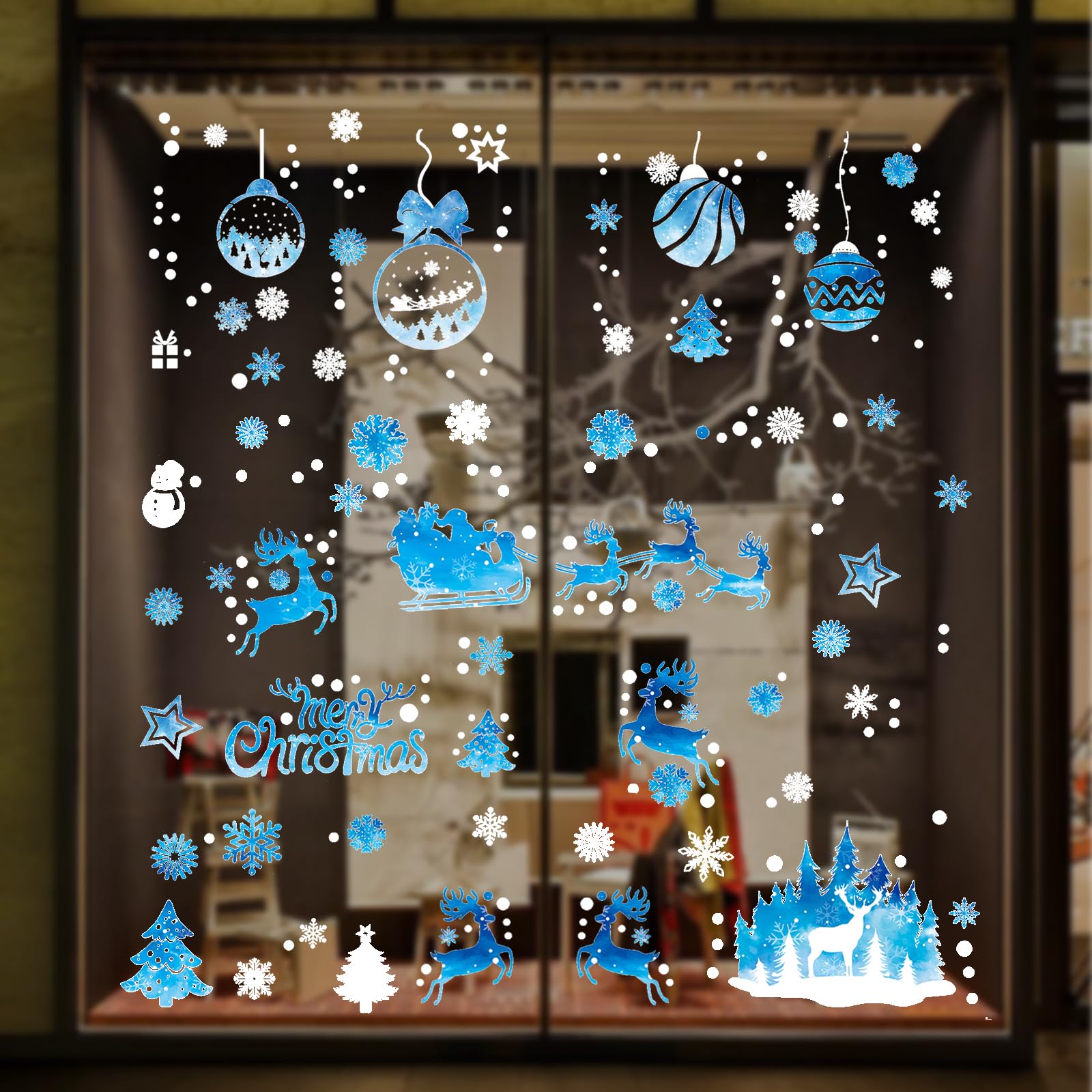 【BEAUTY PLAYER】ウォールステッカー クリスマス 飾り付け 窓 ステッカー 静電ステッカー 451pcs 剥がせる ガラス シール インテリア お部屋 店舗 がっこう 幼稚園