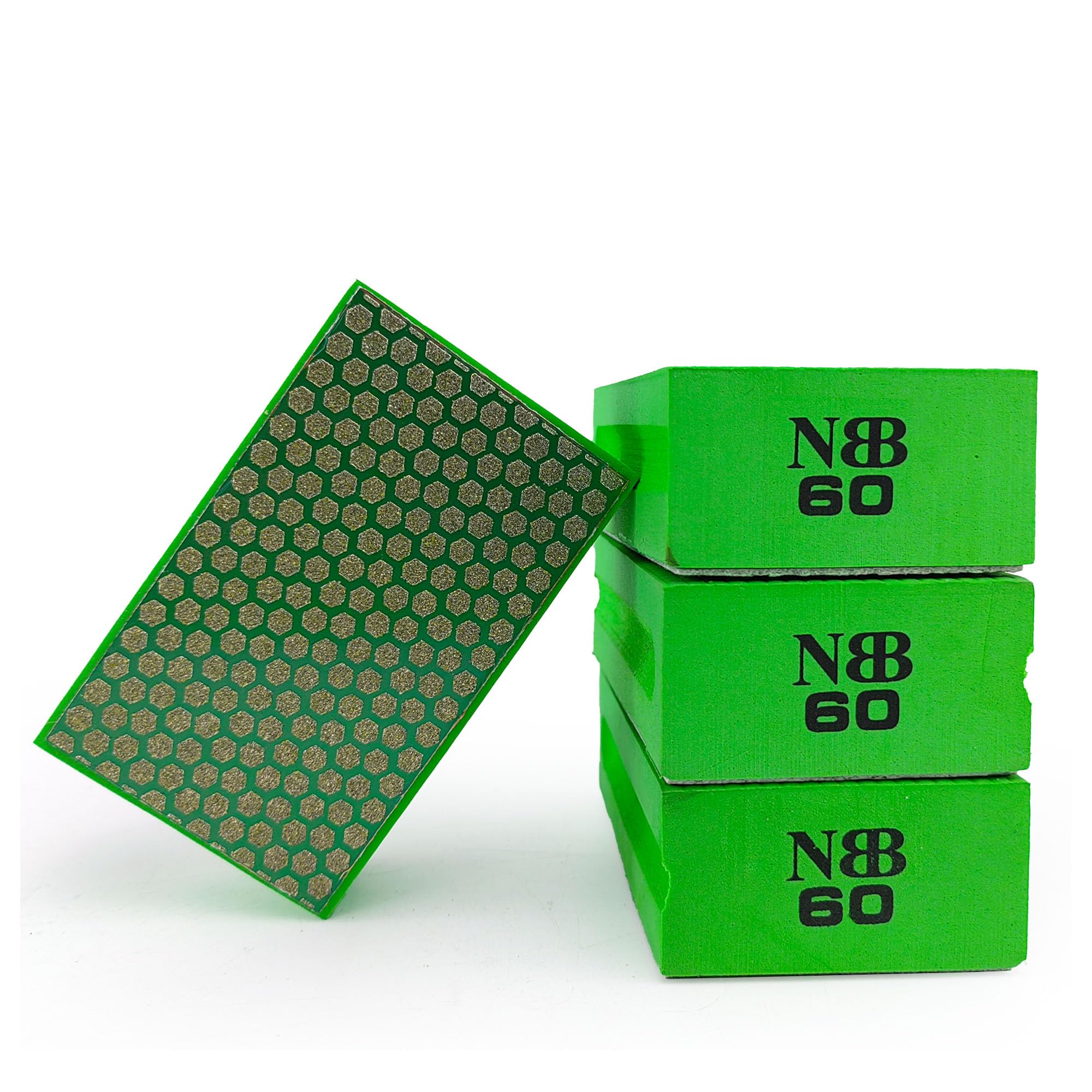 NBB Tampon diamanté pour poncer et polir Blocs éponge de Diamant de ponçage Poli tampons à la Main en Diamant avec Dos en Mousse pour broyage Polissage Granit marbre Pierre Verre céramique (4,60#H)