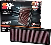K&N 33-2181 High-Flow Washable Air Filter for 1999-2012 Mercedes-Benz - Lifetime Reusable, Boosts Horsepower & Acceleration