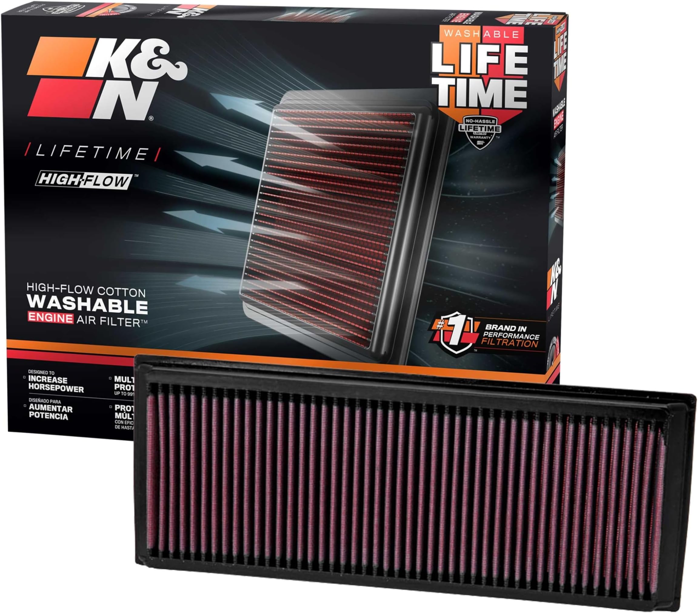 K&N Engine Air Filter: Increase Power & Acceleration, Washable, Premium, Replacement Car Air Filter: Compatible with 1998-2015 Mercedes Benz (G550, R500, S400 Hybrid, C300, G500, GL 450, 550), 33-2181