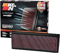 K&N Filtro de ar do motor original de alto fluxo vitalício: Aumento de potência: Premium, Lavável: Compatível com Audi/Volkswagen: (Veja a descrição do produto para modelos selecionados) 33-2865