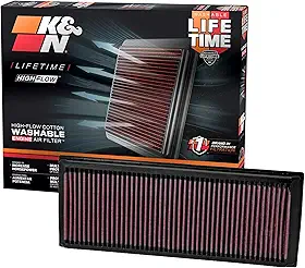 K&N Filtro de ar do motor original de alto fluxo vitalício: Aumento de potência: Premium, Lavável: Compatível com Audi/Volkswagen: (Veja a descrição do produto para modelos selecionados) 33-2865