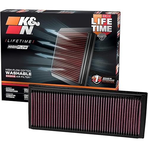 K&N High-Flow Original Lifetime Engine Air Filter: Increase Power: Premium, Washable: Compatible with Audi/Volkswagen: (See Product Description for Select Models) 33-2865
