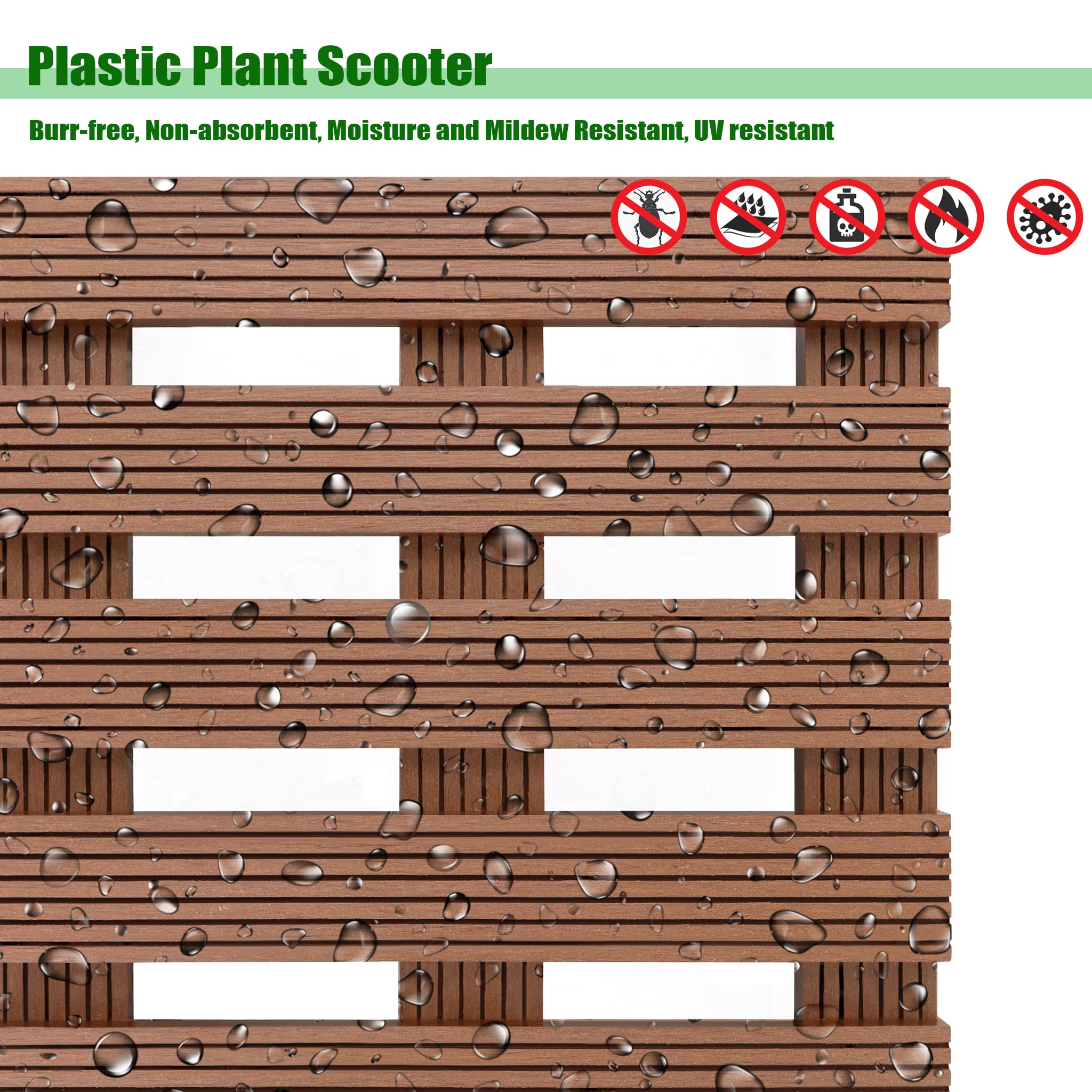 Lot de 2 roulettes pour plantes d'extérieur - Diamètre : 30 cm - Soucoupe avec roulettes pivotantes à 360 ° - Planche à roulettes jusqu'à 100 kg - Pour pied de parasol, poubelle, citerne de