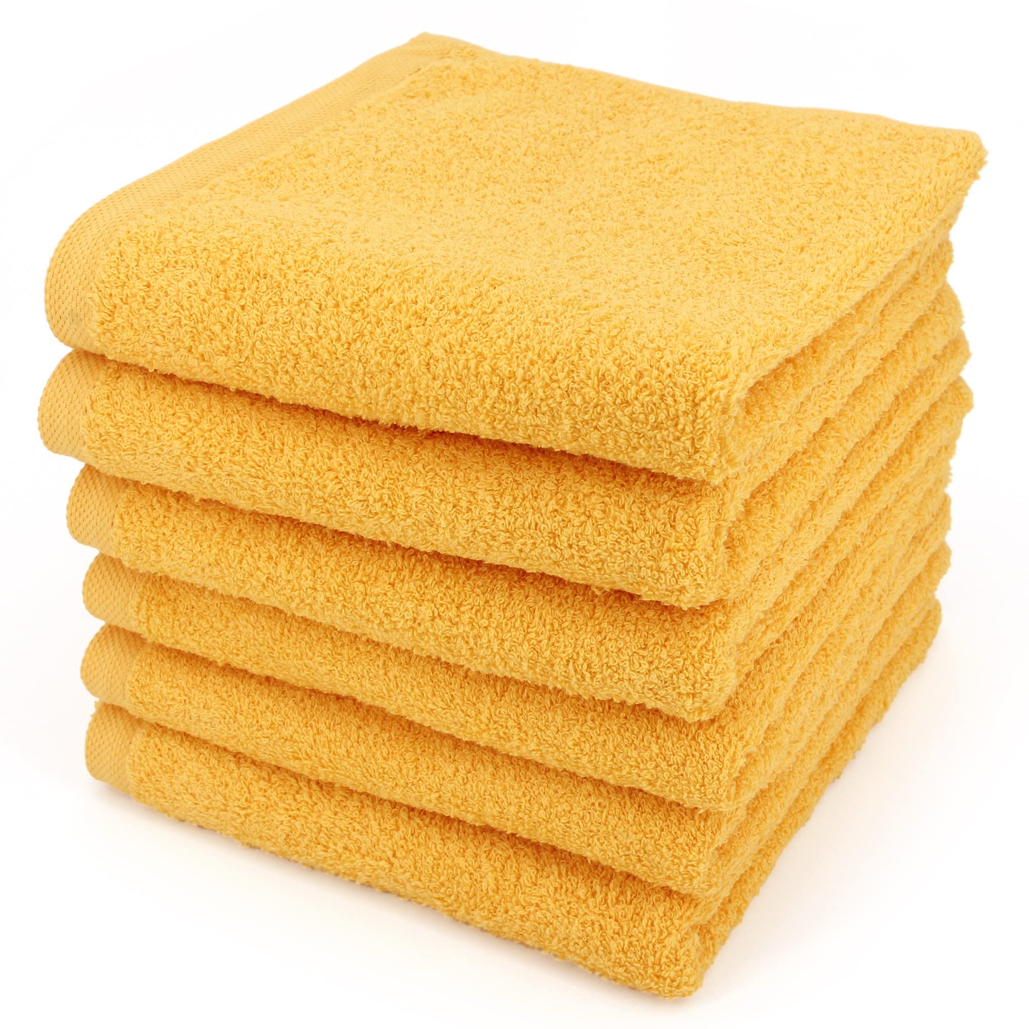 Lot de 6 Serviettes de Toilette 50x90 cm Alpha Jaune Or