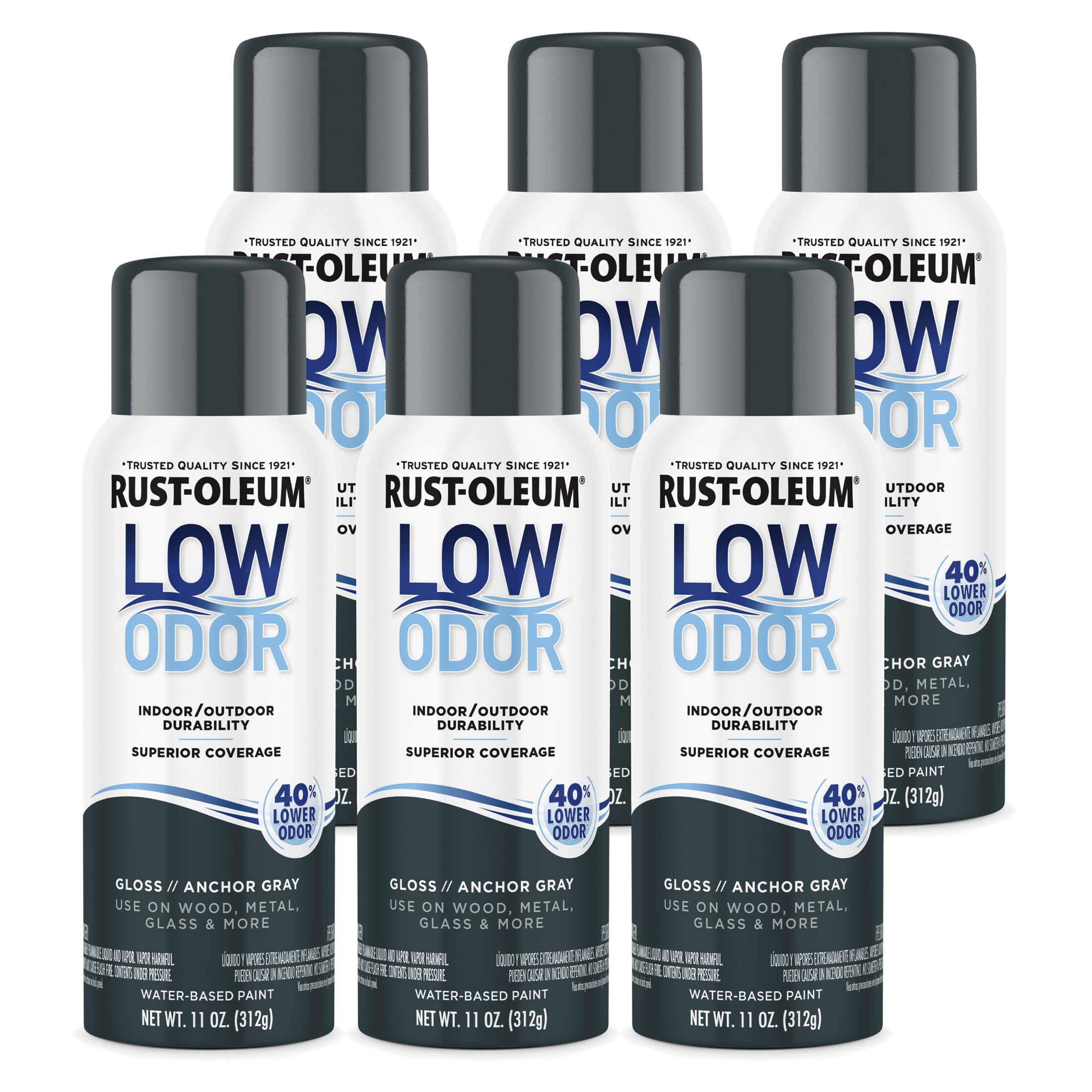 Rust-Oleum Low Odor Premium Spray Paint, Gloss Anchor Gray
