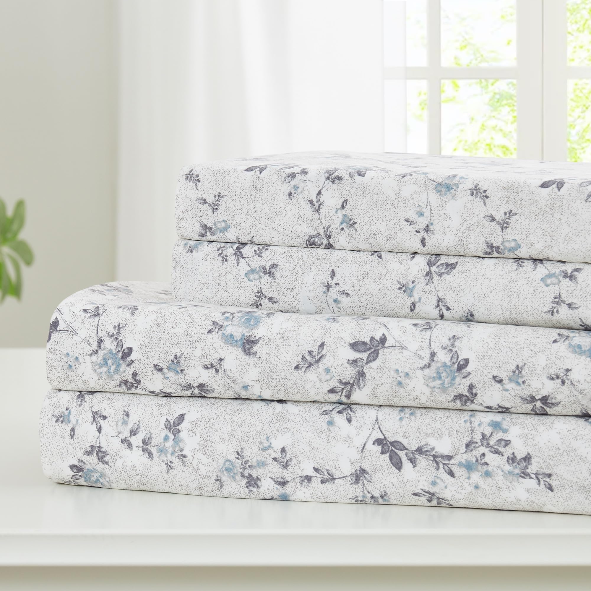 Modern Threads Silky Soft Microfiber and Wrinkle Free Sheets - Luxurious Microfiber Bed Sheets Includes Flat Sheet Fitted