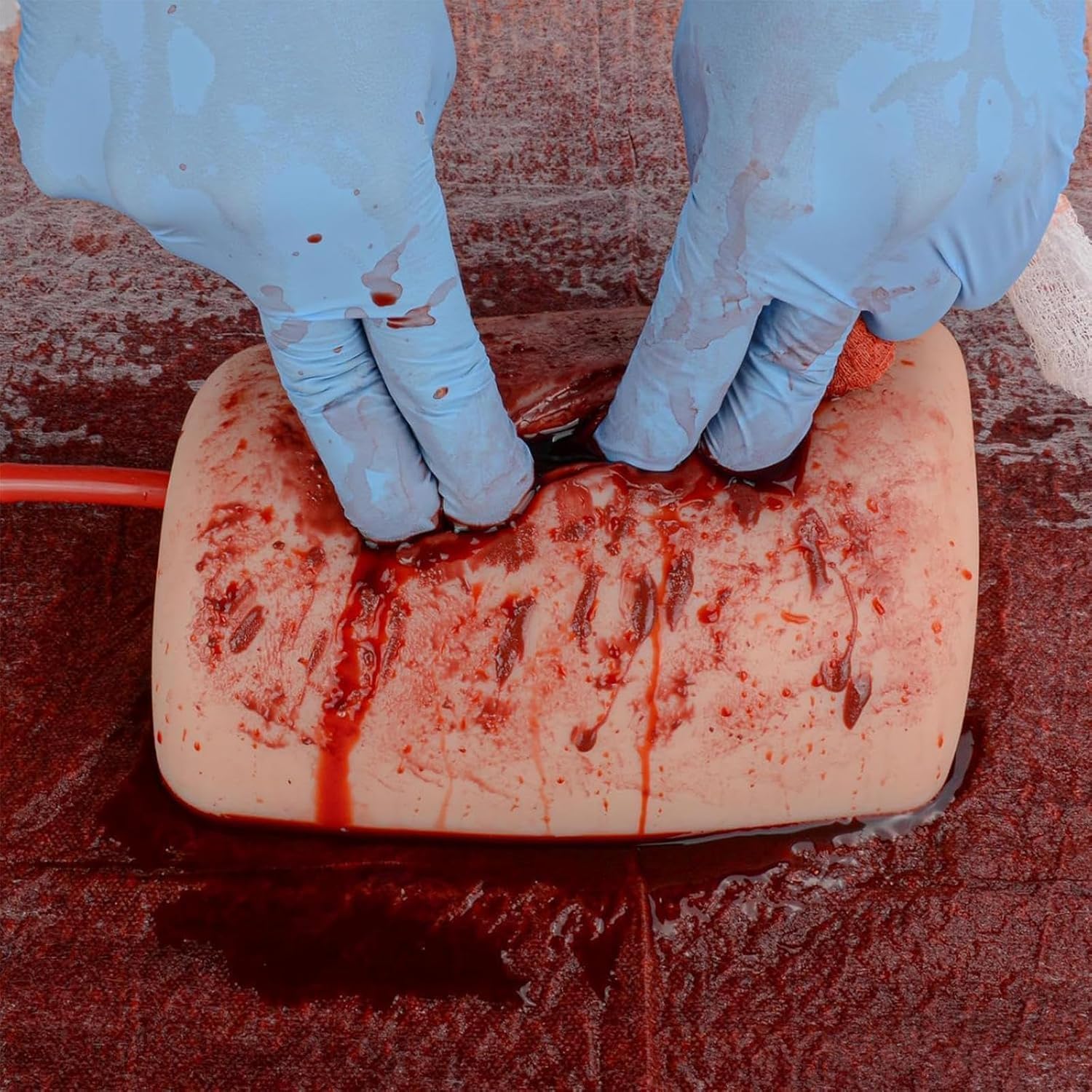 Kit de formación «Stop The Bleed», simulador de taponamiento de heridas en el Muslo, Material de Silicona, Piel simulada hemostática, Reutilizable, para formación en Primeros Auxilios
