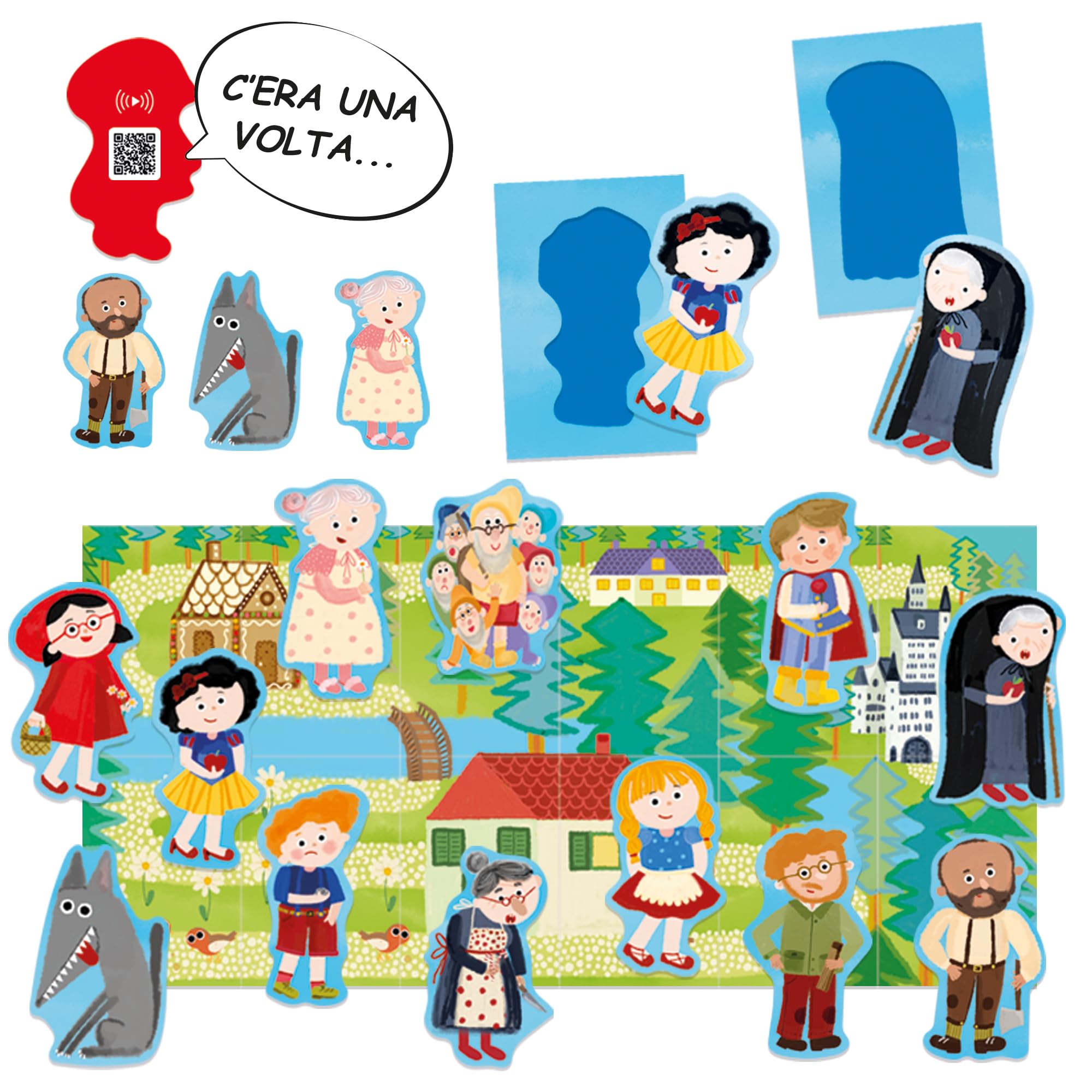 HEADU - Flashcards Raccontafiabe - Ascolto, racconto e invento! | Gioco Educativo Bambini 2 3 4 Anni, Ascolta le Fiabe, Gioca con i Personaggi, Idea Regalo Natale Bambino 2 3 4 Anni, Made In Italy