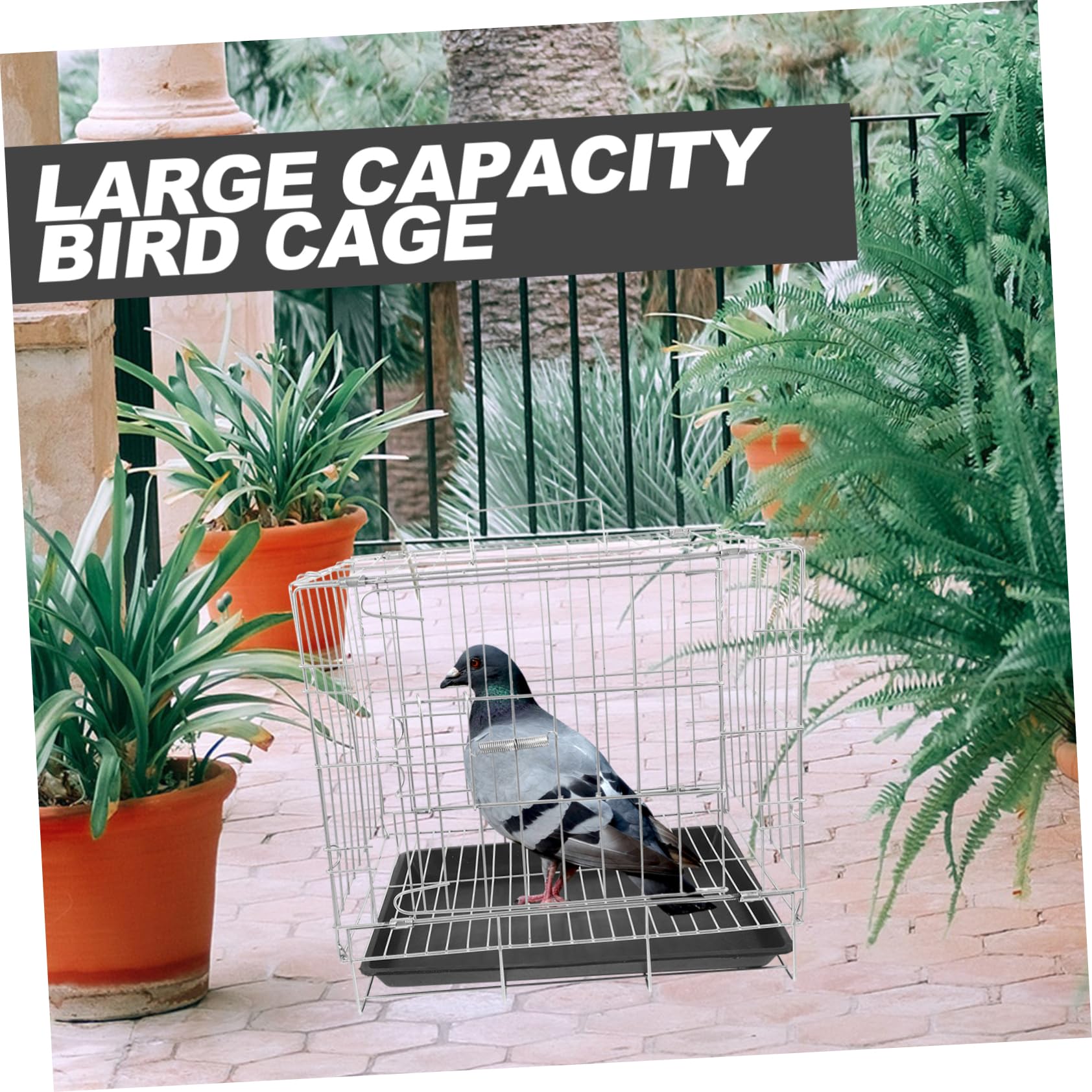 Happyyami Jaula De Cría De Pájaro De Gran Capacidad para Periquitos y Palomas Transportador De Aves Bandeja Extraíble Diseño De Inoxidable y Duradero para Uso Doméstico