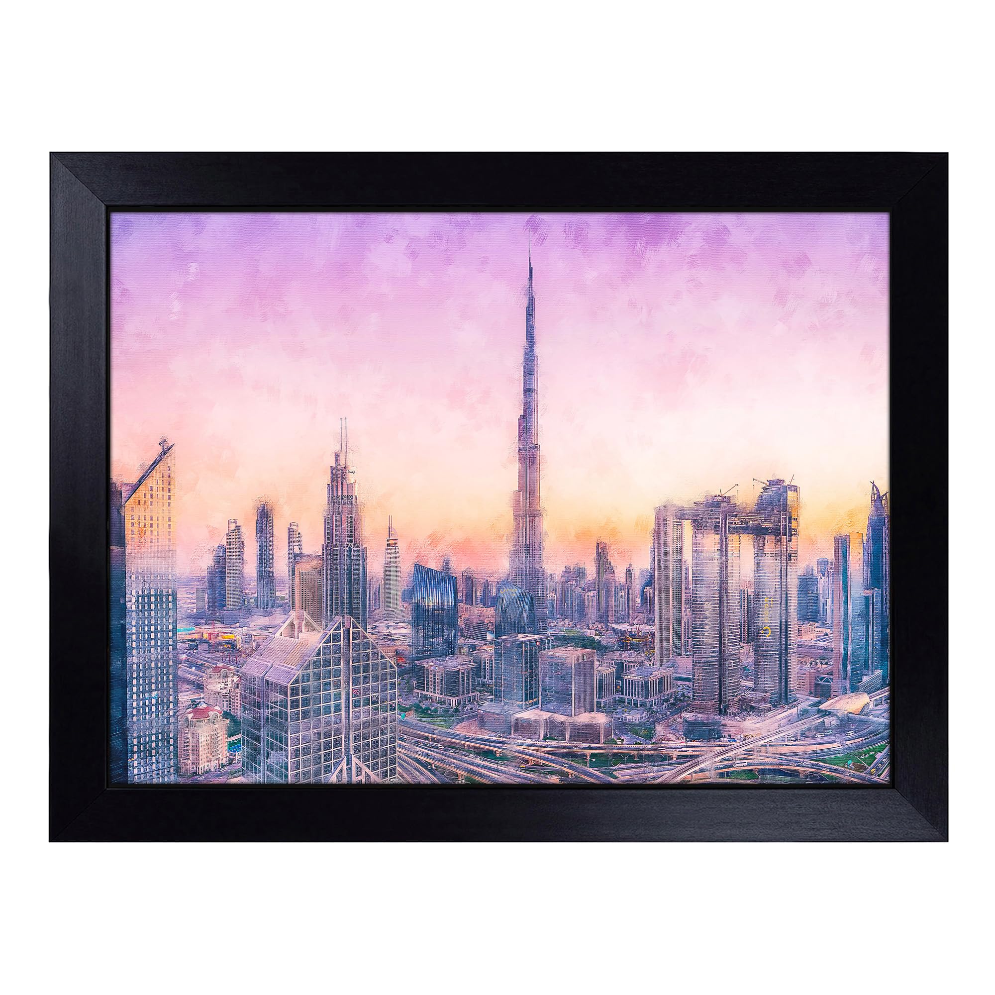 Dubai Skyline | Lap Tray with Bean Bag Cushions | Padded Cushion Base | Portable TV Tray Table for Eating, Working, Crafting, or Laptop Use