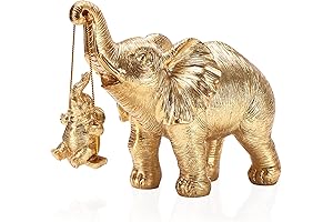GOLD STATUES: Home Decor Elephant Statue Brings Good Luck, Health, Strength