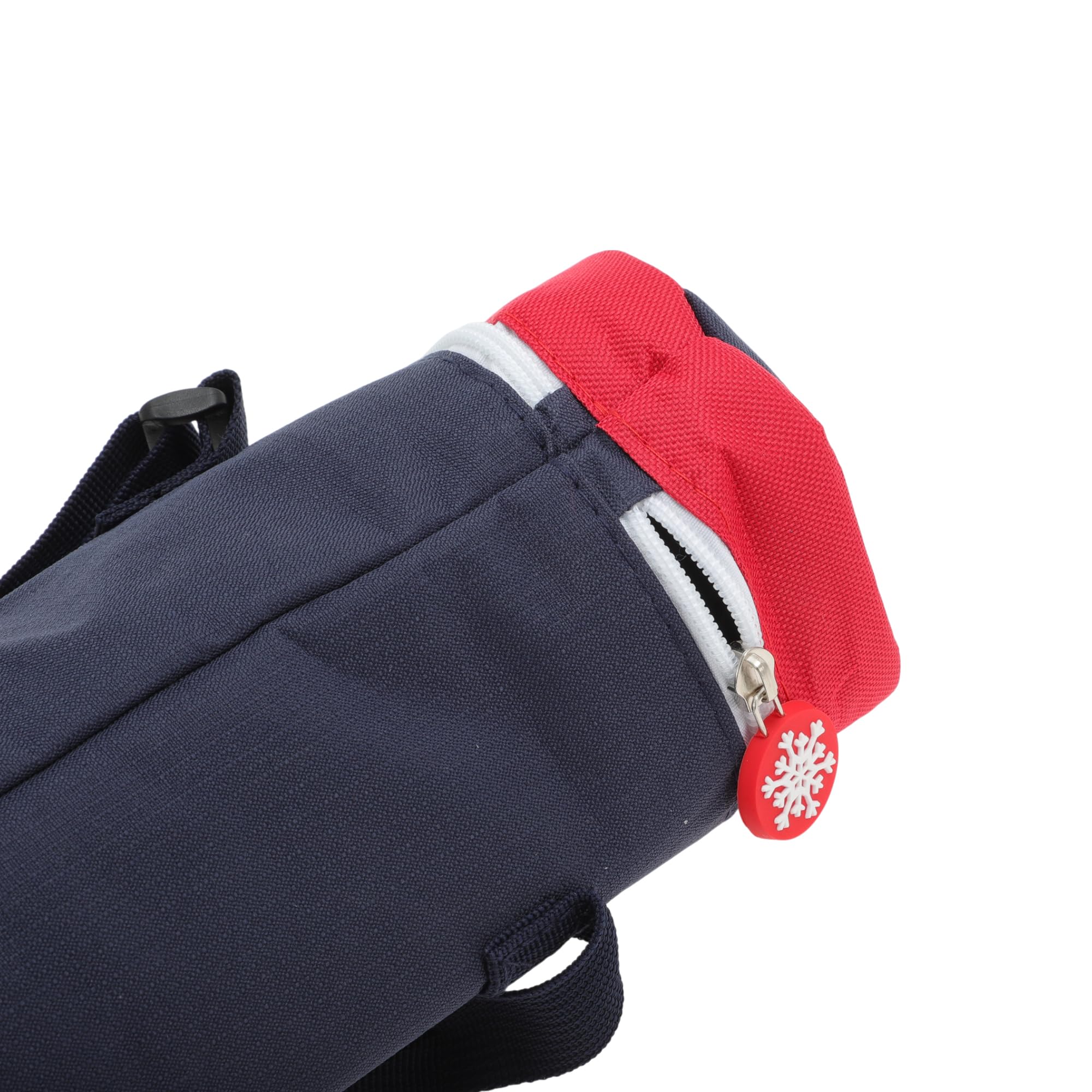 Borsa Isolante per Bottiglia d'Acqua in Tessuto Oxford Cotone Perlato Pellicola in Alluminio Portatile Antiurto con Tracolla Regolabile, 30x10cm, Rosso Blu Scuro