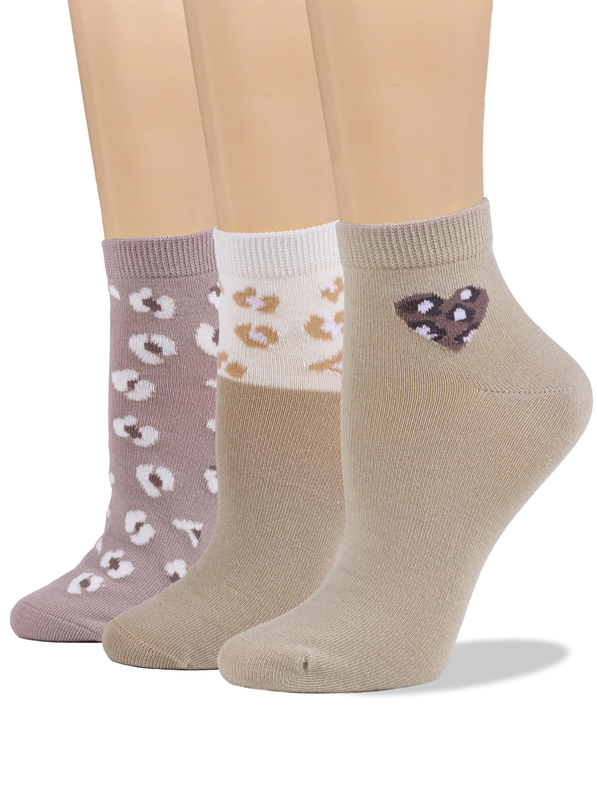COTTON DAY Women's Soft Combed Cotton Socks Seamless Toe Black White Navy