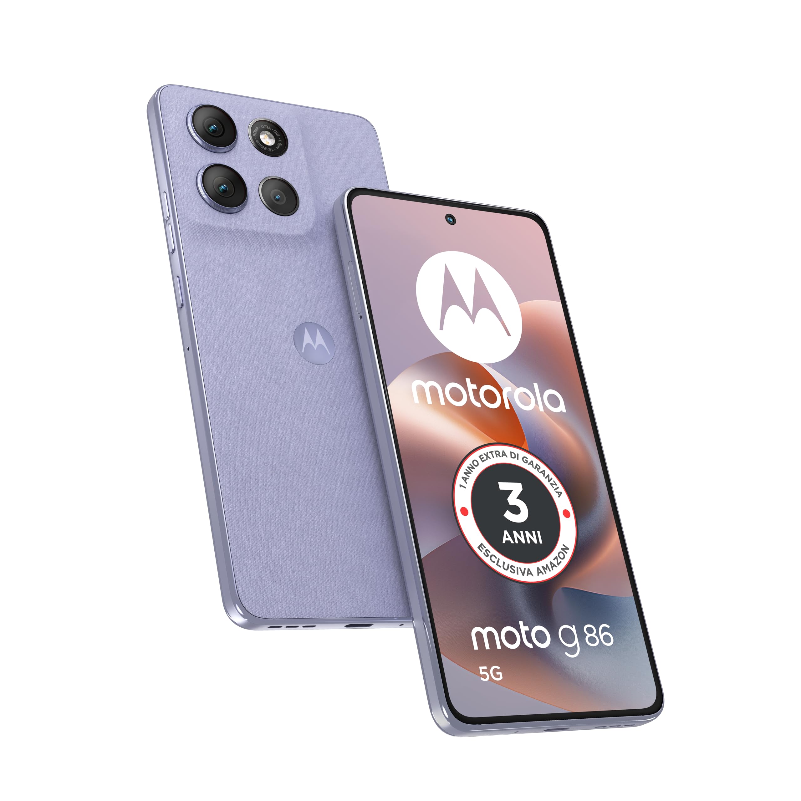 Motorola moto g86 con 3 anni di garanzia (8/256GB, Fotocamera 50MP + flicker cam, Display 6.67" pOLED 120Hz, batteria 5100mAh, MediaTek Dimensity 7300, Android 15), Cosmic Sky