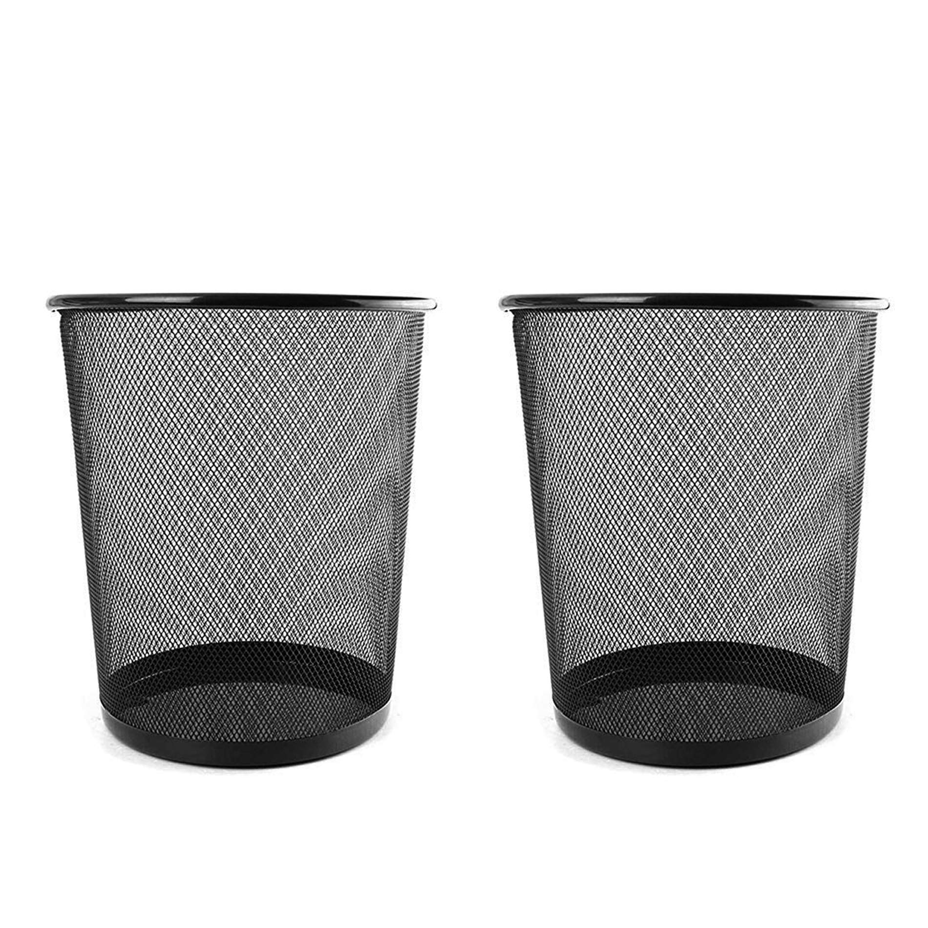 TIED RIBBONS Metal Mesh Big Size Dustbin for Living Room Office use Room Small Rooms School Bedroom Kids(Set of 2, Black,Metal Mesh)