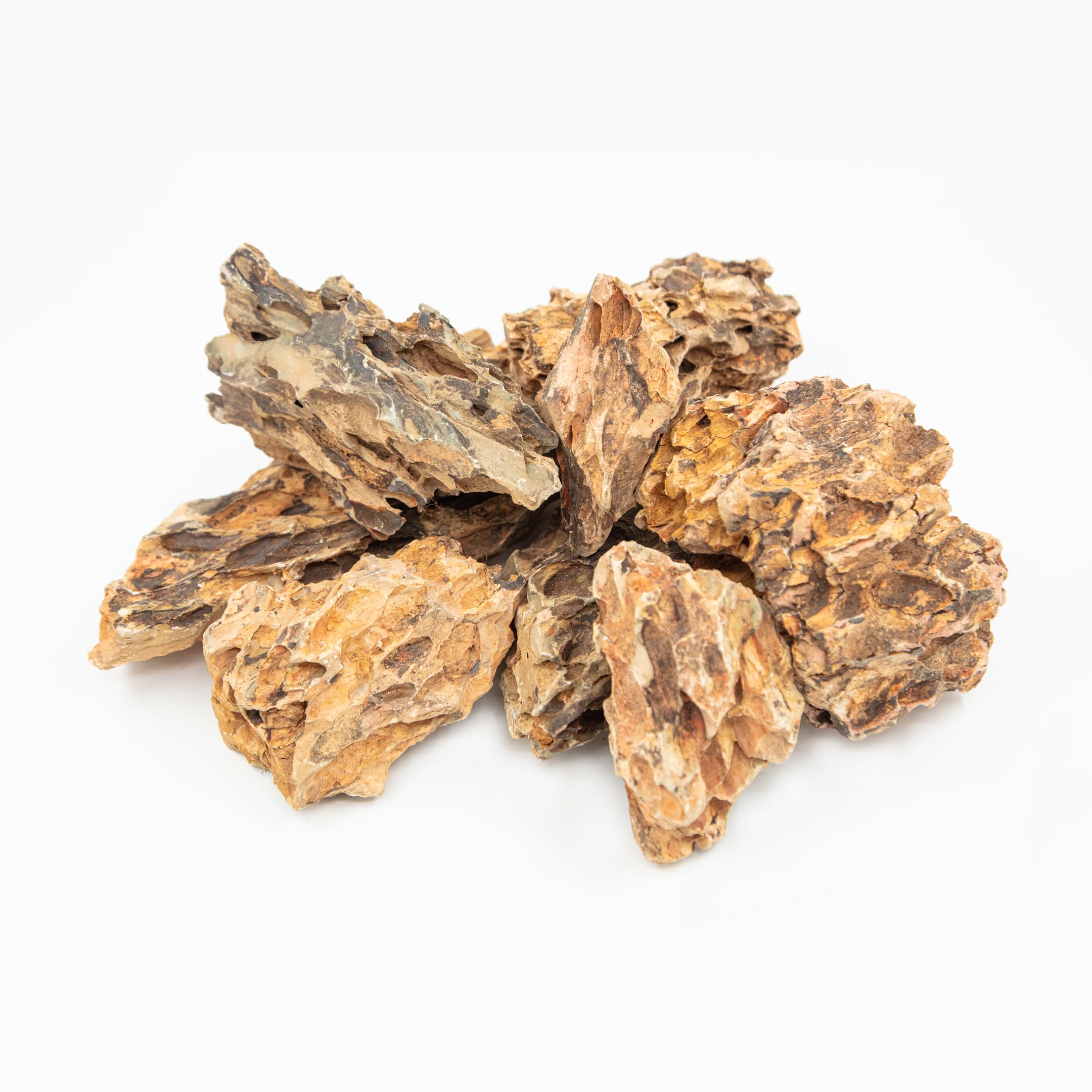 iQuatics Dragon Rock for Aquariums Centerpiece, Natural Stone Formation for Fish Tank Decor Aquascape. Tropical Aquarium, Planted Aquarium Varied Colouration - 5KG