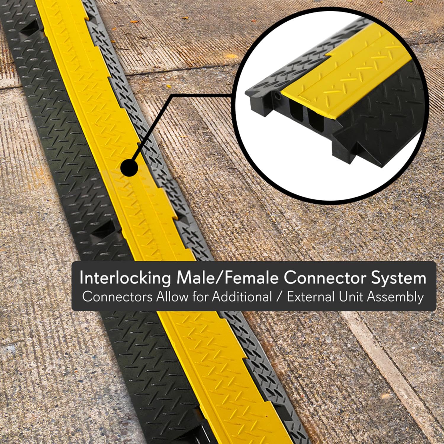 Interior Ramp Cover Cable Protection Ramp Heavy Duty - 44,000lb Capacity Dual Channel Cover ...