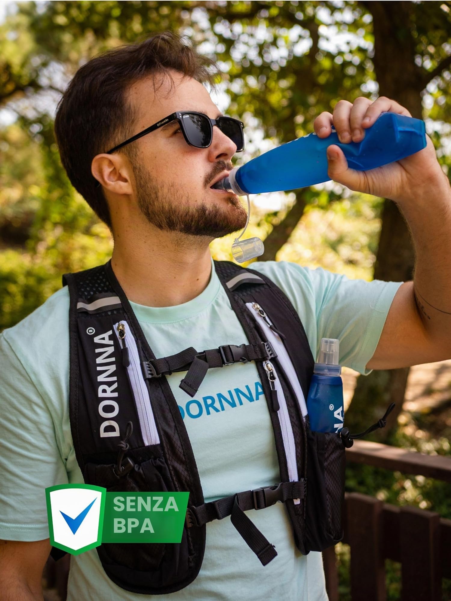 2x1 Borraccia Morbida Senza BPA, Borraccia di Silicone e Leggero, Soft Flask per Running, Ciclismo e Escursionismo. (500ML - 2 UDS)