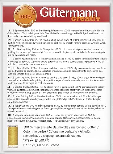 Miniatura 3 de Gutermann - Juego de hilos para bordar y acolchar a mano, 6 carretes de 656.2 ft para acolchar y coser.