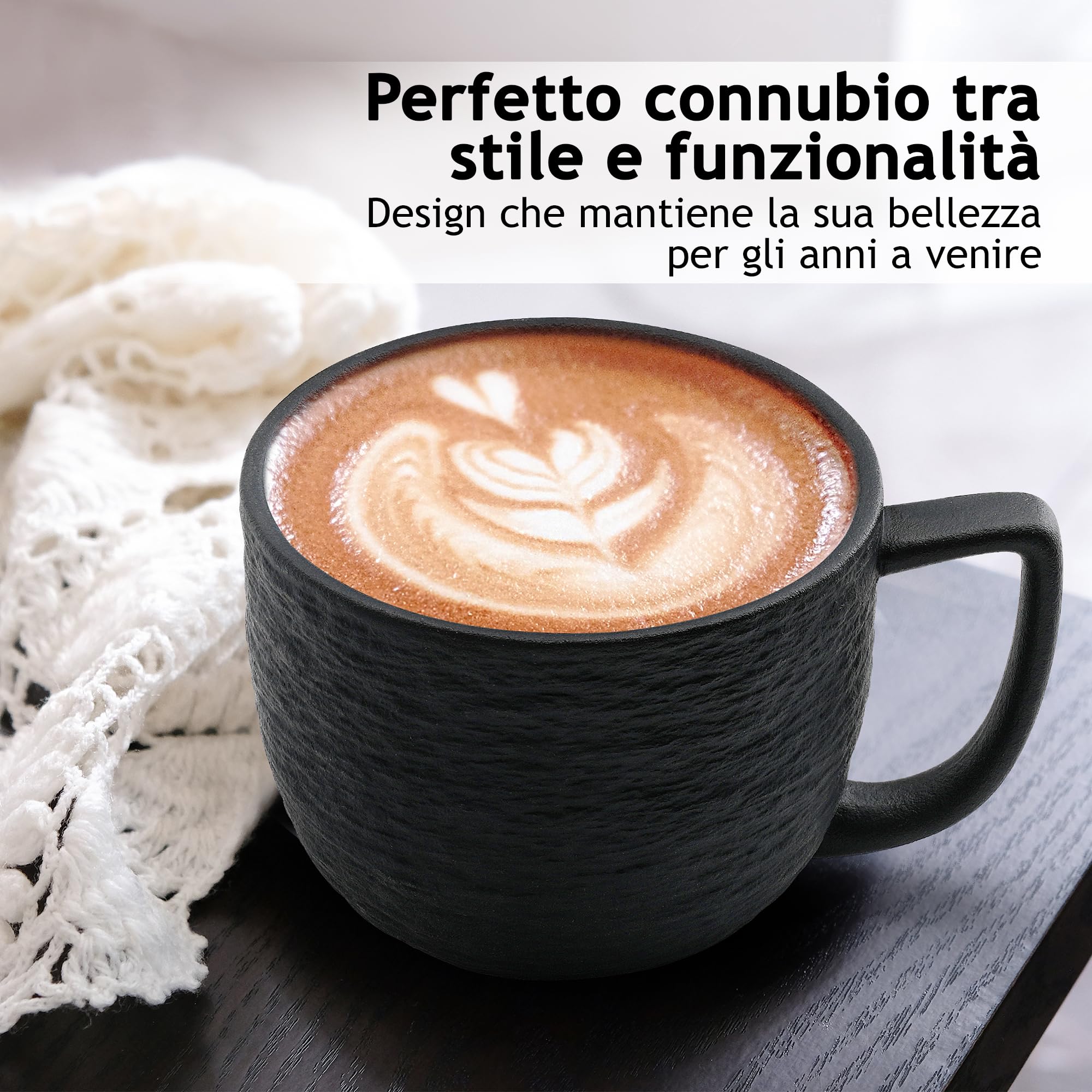 MIAMIO - Set di 4 tazze da 450 ml - Tazza in ceramica opaca per caffè, latte, cappuccino e tè - Collezione Oasis
