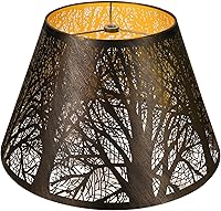 Vista 13 de Pantalla de lámpara mediana, ALUCSET Barrel pantalla de metal con proceso de grabado para lámparas de mesa y de pie, 7x13x7.8 pulgadas, Spider