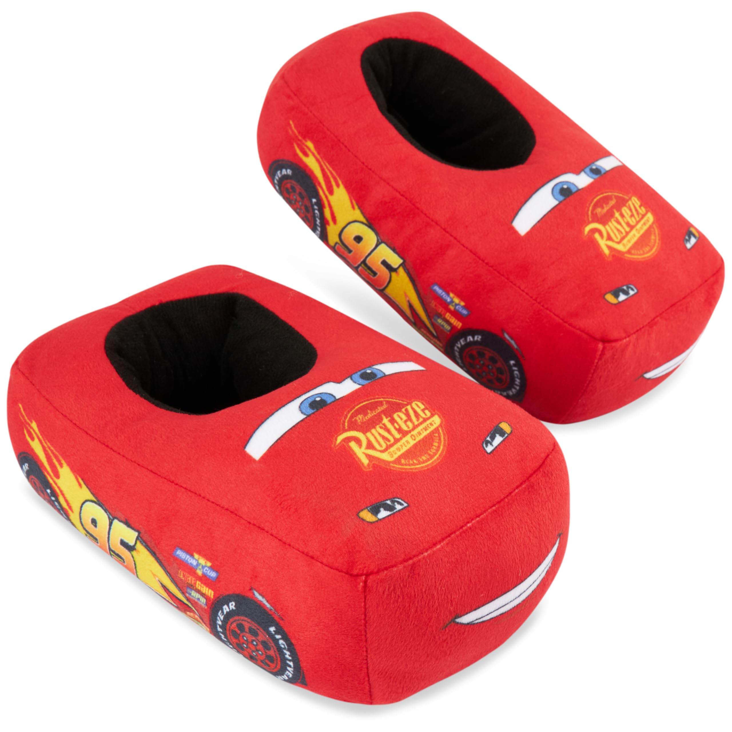 Disney Cars Lightning McQueen Slippers Boys, Kids House Shoes, Non Slip Bedroom Slippers, Fuzzy Shoes, Gifts for Kids