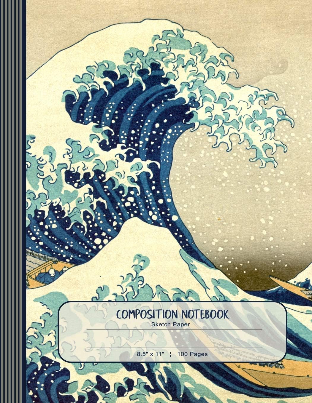 Composition Notebook: Journal (Large) - Blank Sketch Paper Book - Hokusai Wave Japanese Art