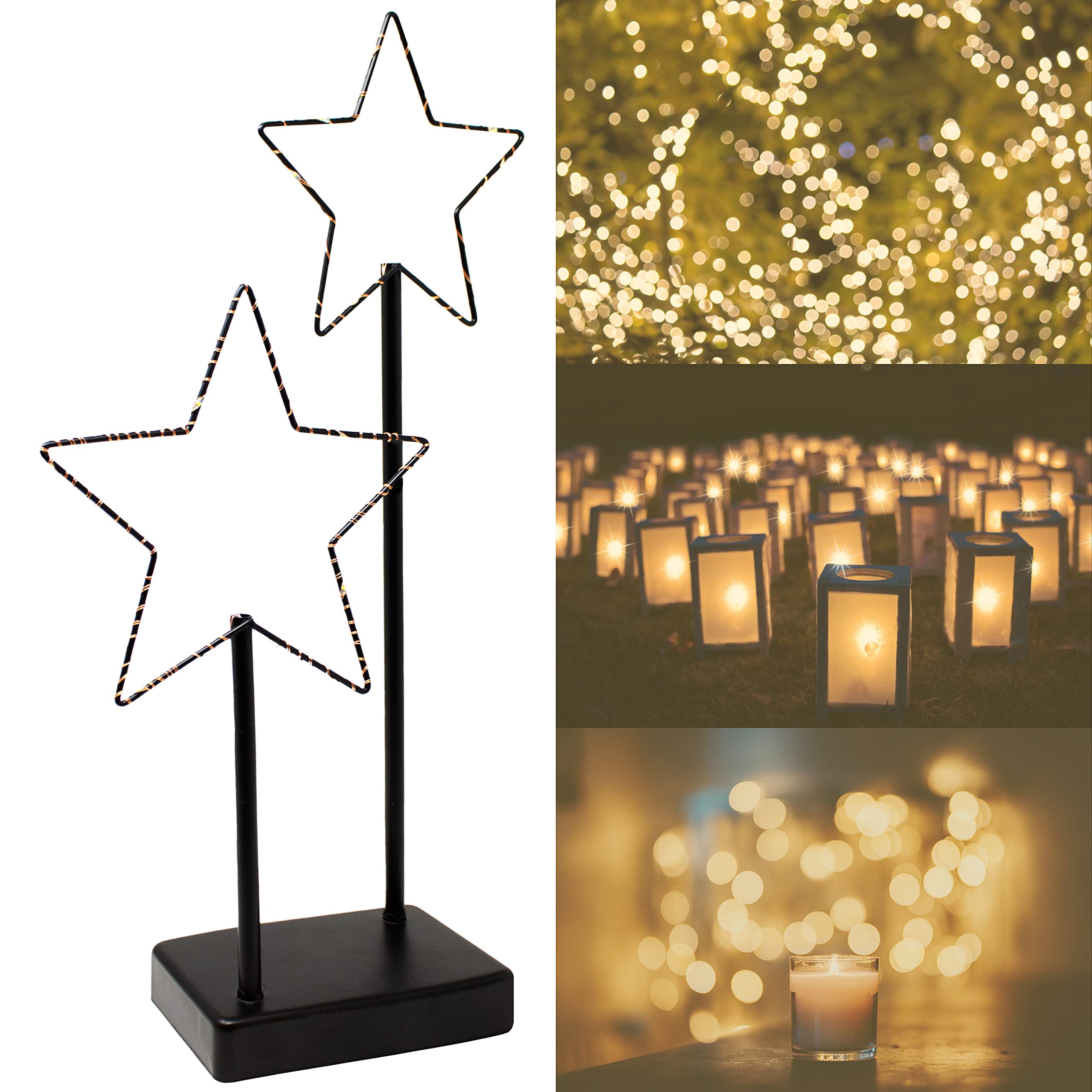 ToCi Décoration étoile Avec éclairage LED | Lampe En Métal Avec 30