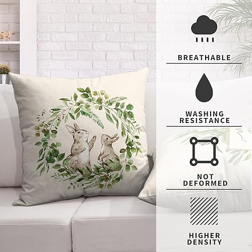 Miniatura 3 de Kwlegh He is Risen - Juego de 2 fundas de almohada de cruz de Pascua de 18 x 18 pulgadas, funda de almohada de conejo de Pascua, funda de cojín