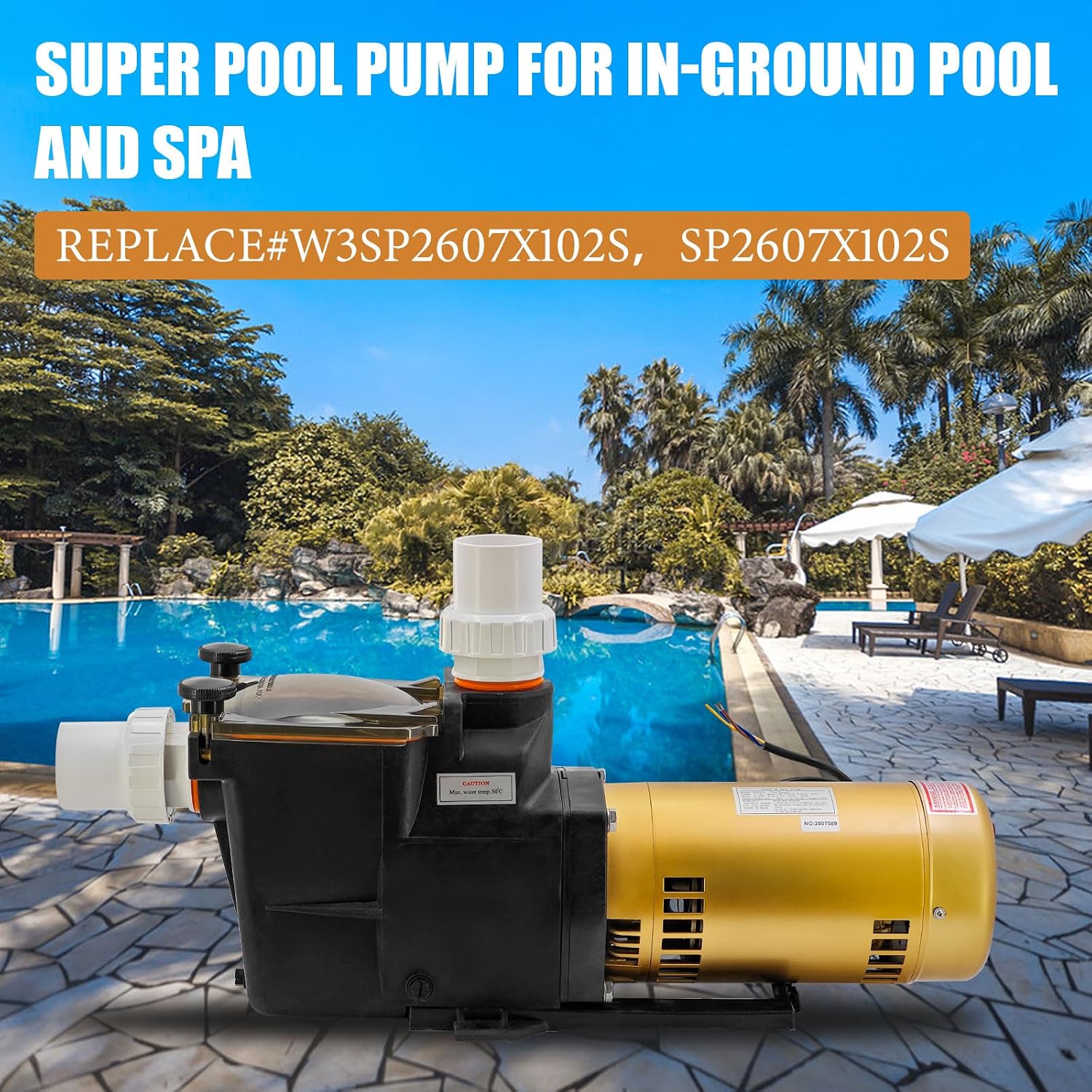 2-Speed 3 HP 220V/230V 50Hz/60Hz Single Voltage Pool Pump Super Pool Pump Compatible With Hayward In-Ground Swimming Pools and Spas
