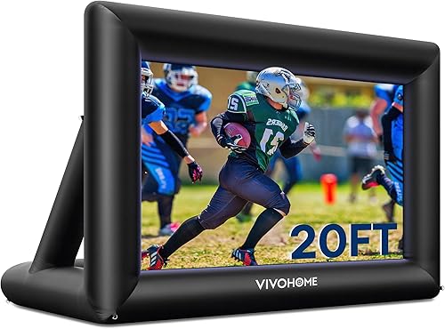 VIVOHOME Pantalla de proyector inflable de 20 pies para exterior, pantalla de cine inflable para uso al aire libre, pantalla de TV Mega grande con