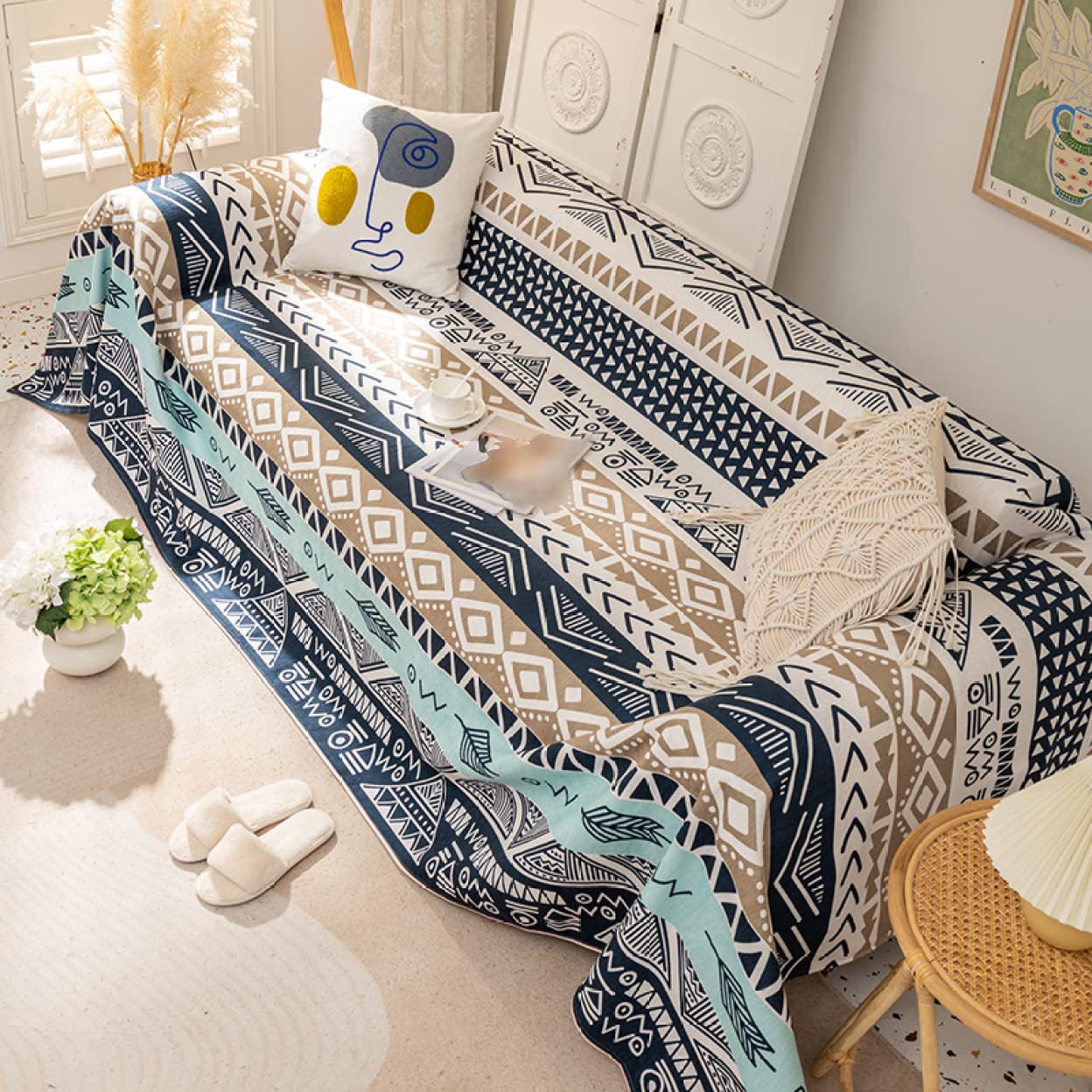 Amazon｜[ブウケ] マルチカバー ソファー 北欧 180*150cm 長方形