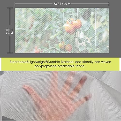Miniatura 6 de RIFNY Cubiertas para plantas, protección contra la congelación, 1 onzayd 10 pies x 33 pies, tela helada protección contra la congelación de plantas