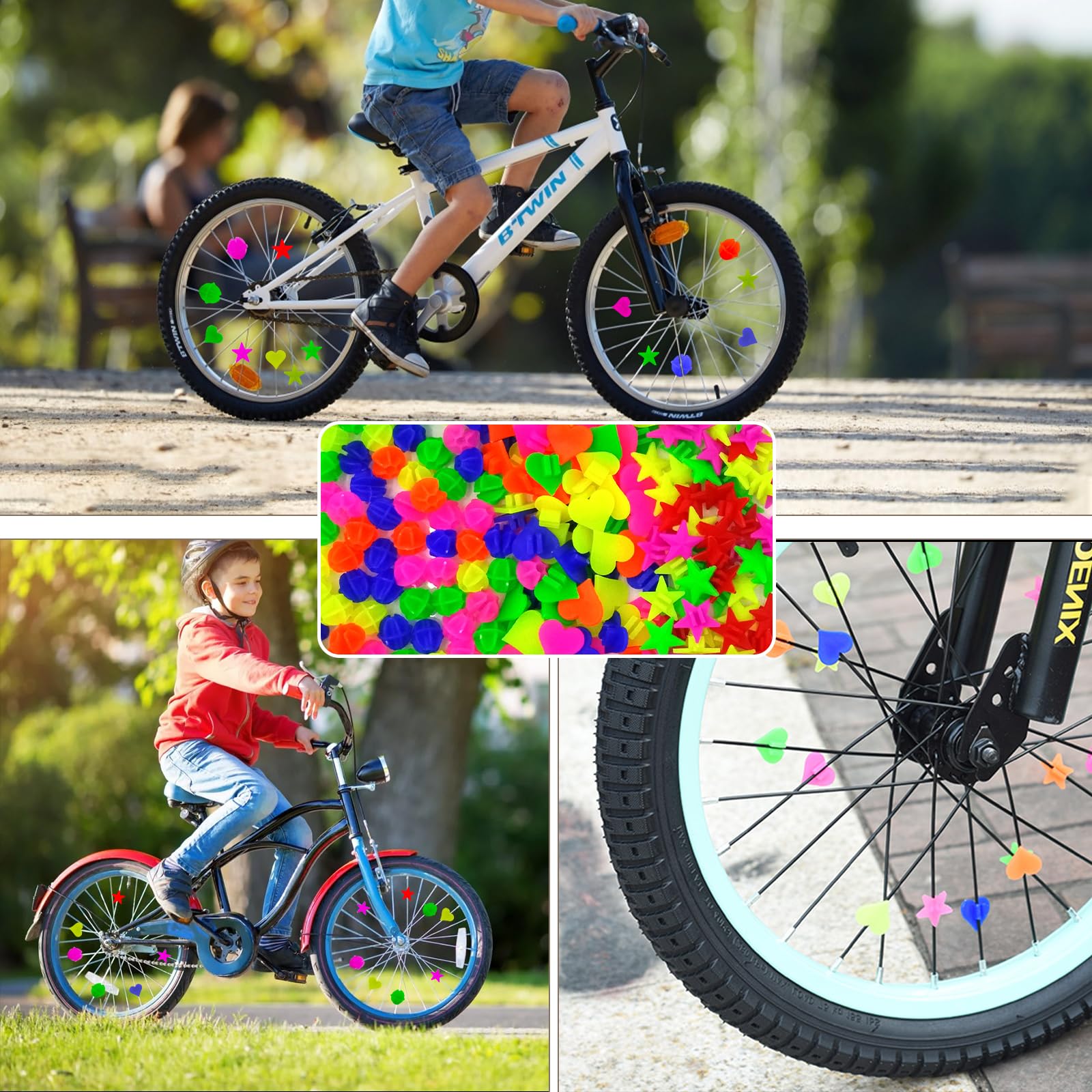 Bunte Fahrradspeichen-Clips Für Kinder – 10 Stück, Motive Wie Schmetterlinge & Bienen, Für Alle Fahrradtypen