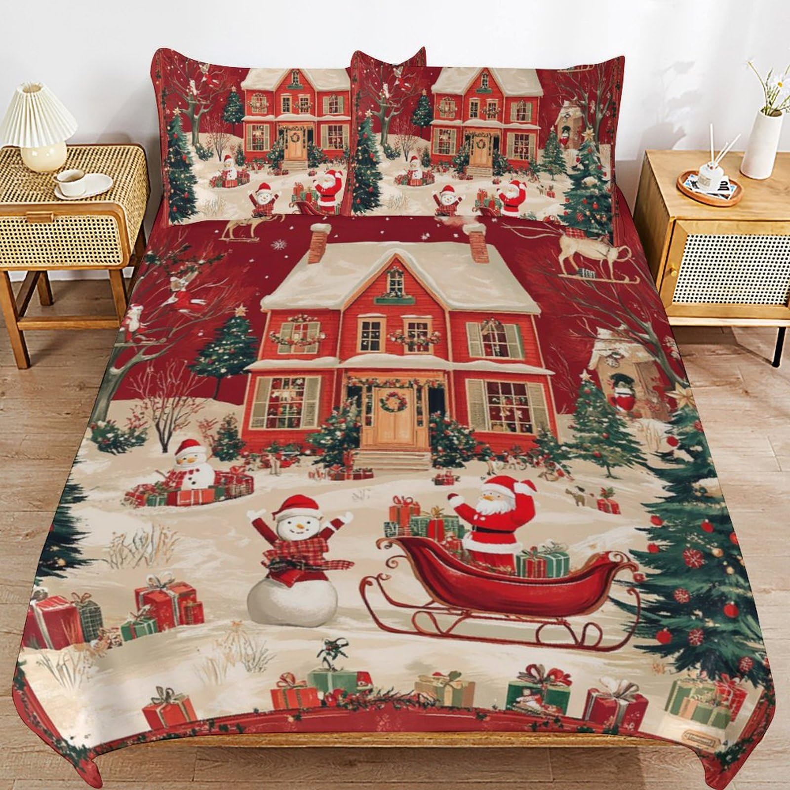 Housse de couette mignonne motif animal pour une chambre de Noël cocooning