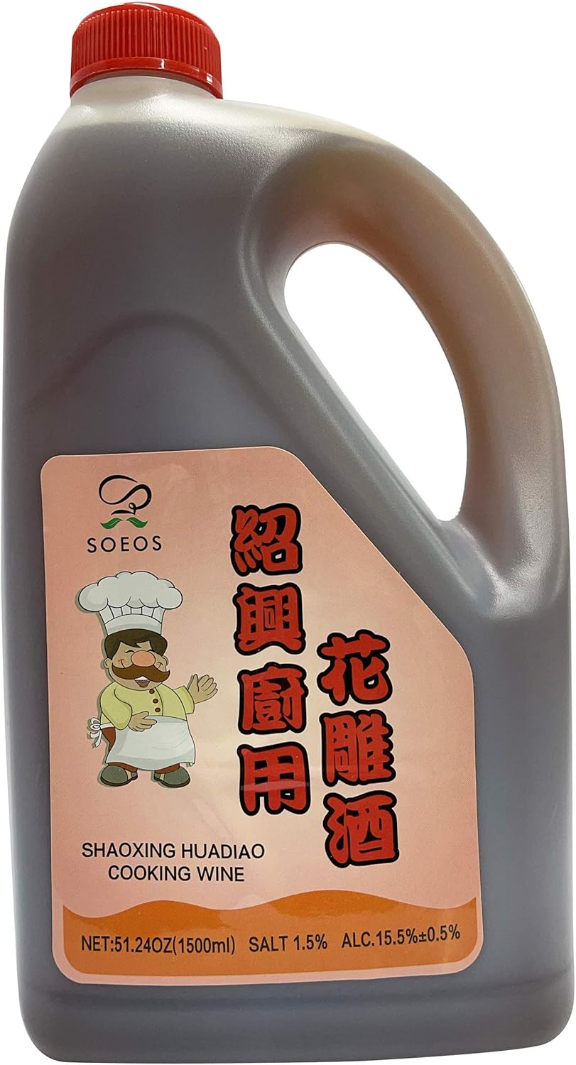 Soeos Shaoxing Cooking Wine 51.24oz (1500ml), Chinese Cooking Rice Wine