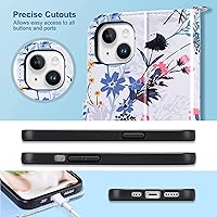 Vista 7 de ULAK Funda tipo cartera compatible con iPhone 13 para mujer, piel sintética de alta calidad con tarjetero, función atril, funda tipo cartera